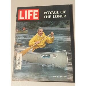 Life Magazine June 7 1968 Voyage of The Loner Featuring Eugene McCarthy